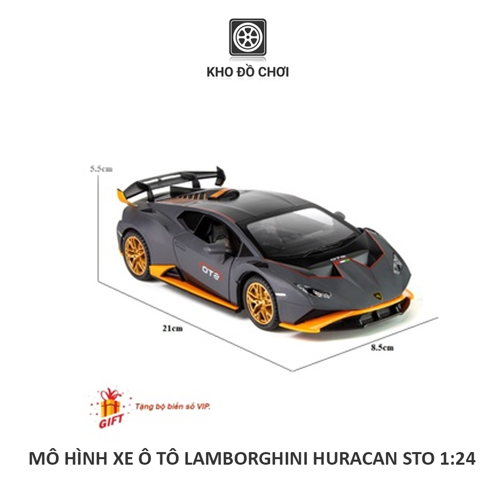 Mô hình xe ô tô Lamborghini Huracan STO 1:24 [TẶNG BIỂN VIP]