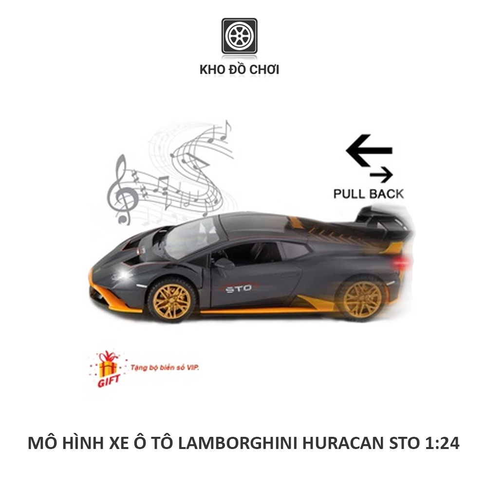 Mô hình xe ô tô Lamborghini Huracan STO 1:24 [TẶNG BIỂN VIP]