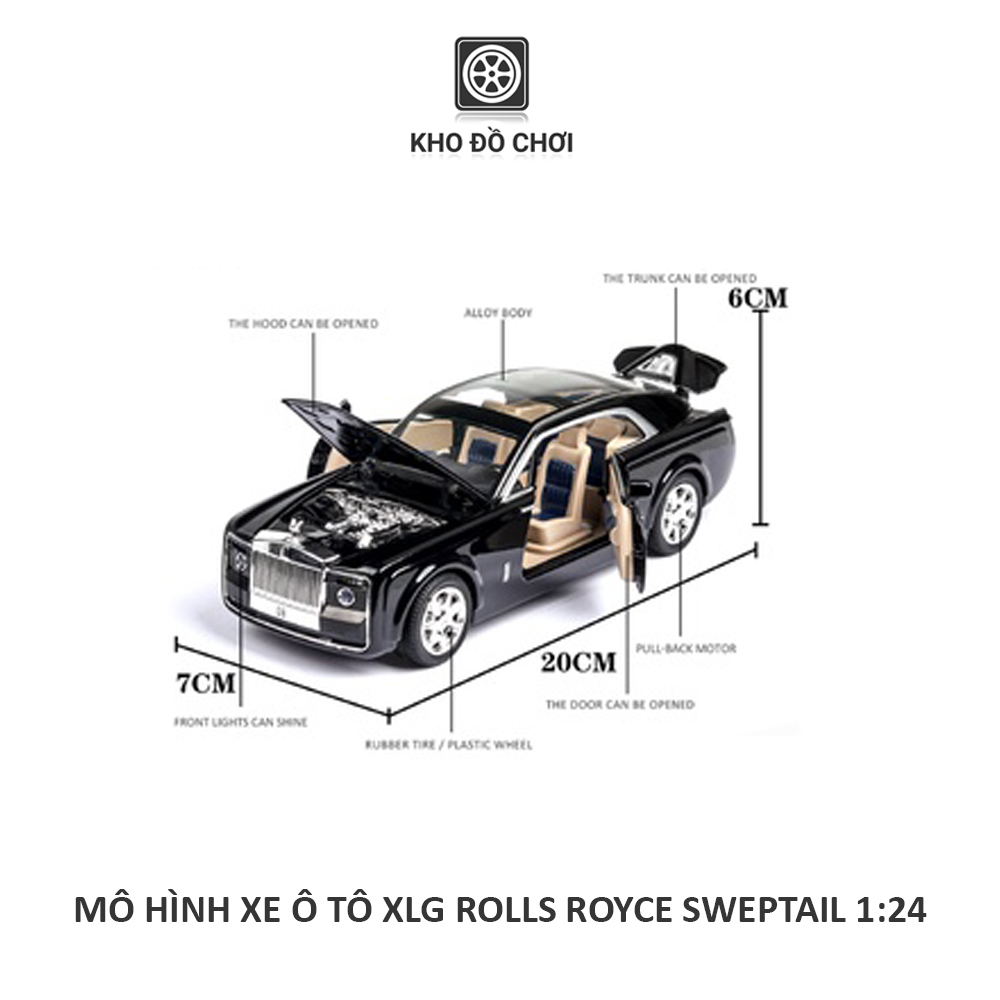 Mô hình xe ô tô XLG Rolls Royce Sweptail 1:24 [TẶNG BIỂN VIP]