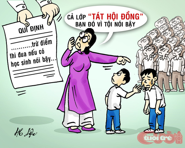 Tranh biếm họa nói về học đường