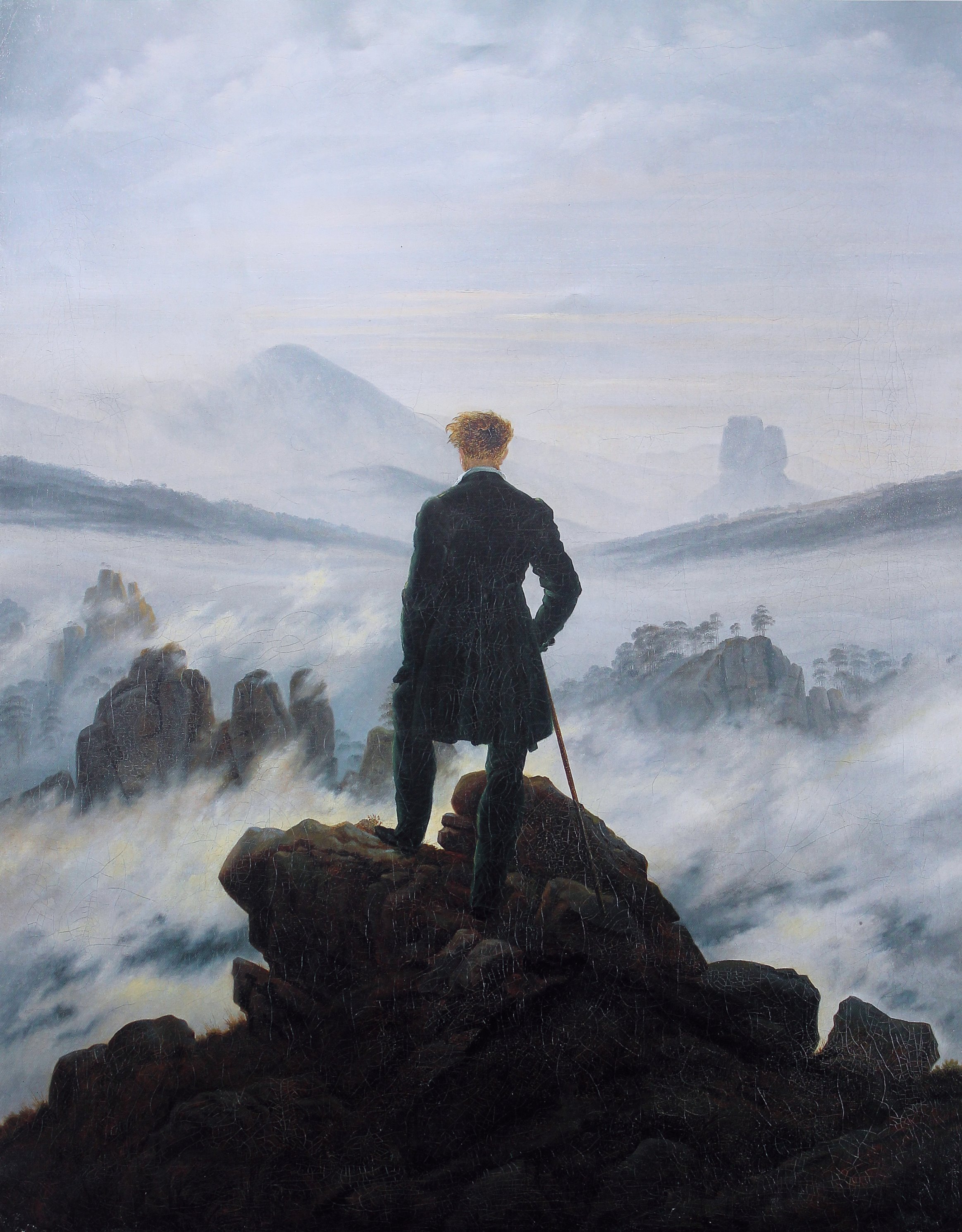 Tranh Người lang thang trên biển sương mù WANDERER ABOVE THE SEA OF FOG – Caspar David Friedrich