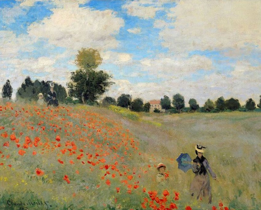 Tranh sơn dầu Wild Poppies - Claude Monet