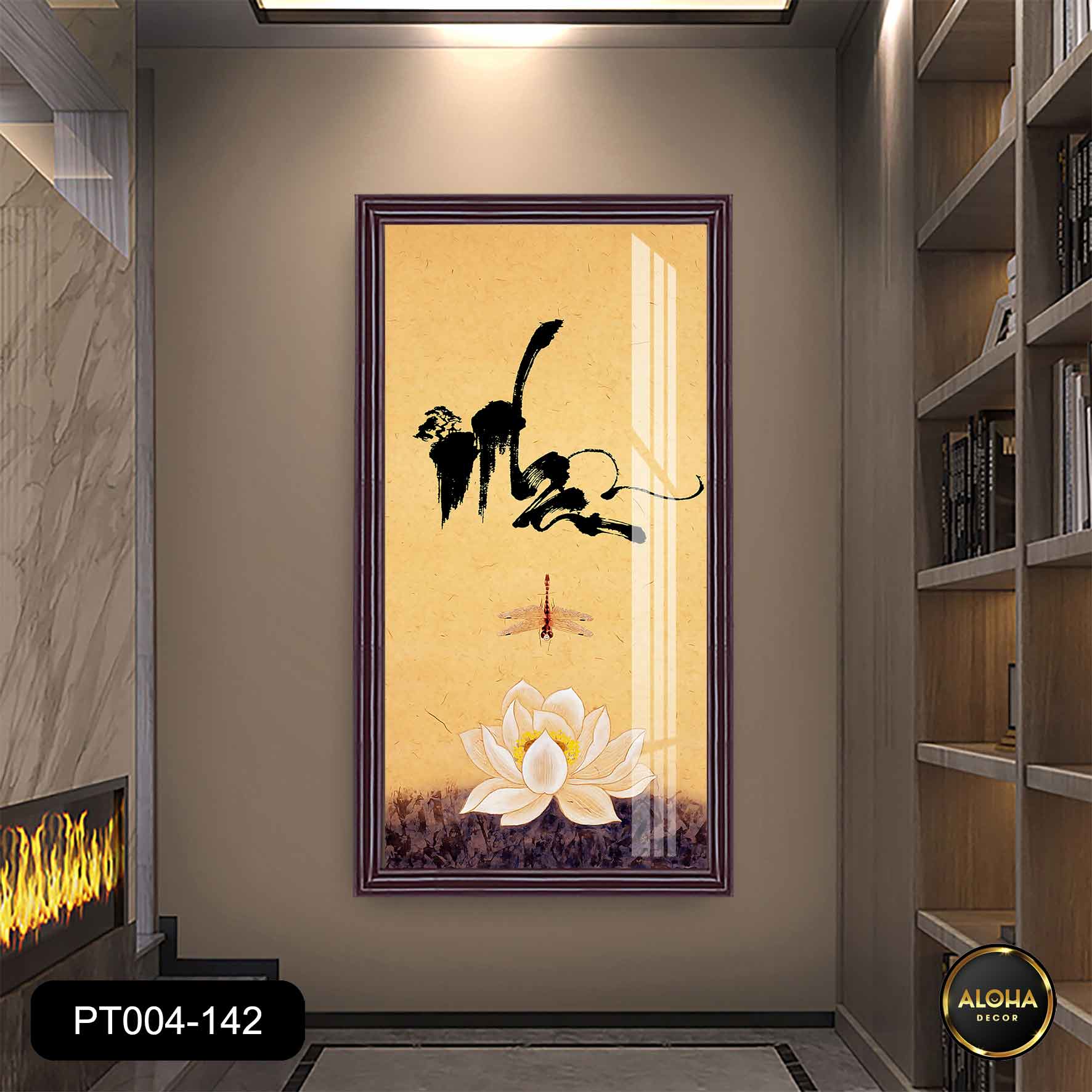 Tranh chữ Nhẫn và hoa sen - Tranh phong thủy PT004-142 Aloha Decor - Thế Giới Đồ Decor Số 1 Việt Nam Tranh Chữ Nhẫn Và Hoa Sen - Tranh Phong Thủy Pt004-142 Aloha Decor - Thế Giới Đồ Decor Số 1 Việt Nam