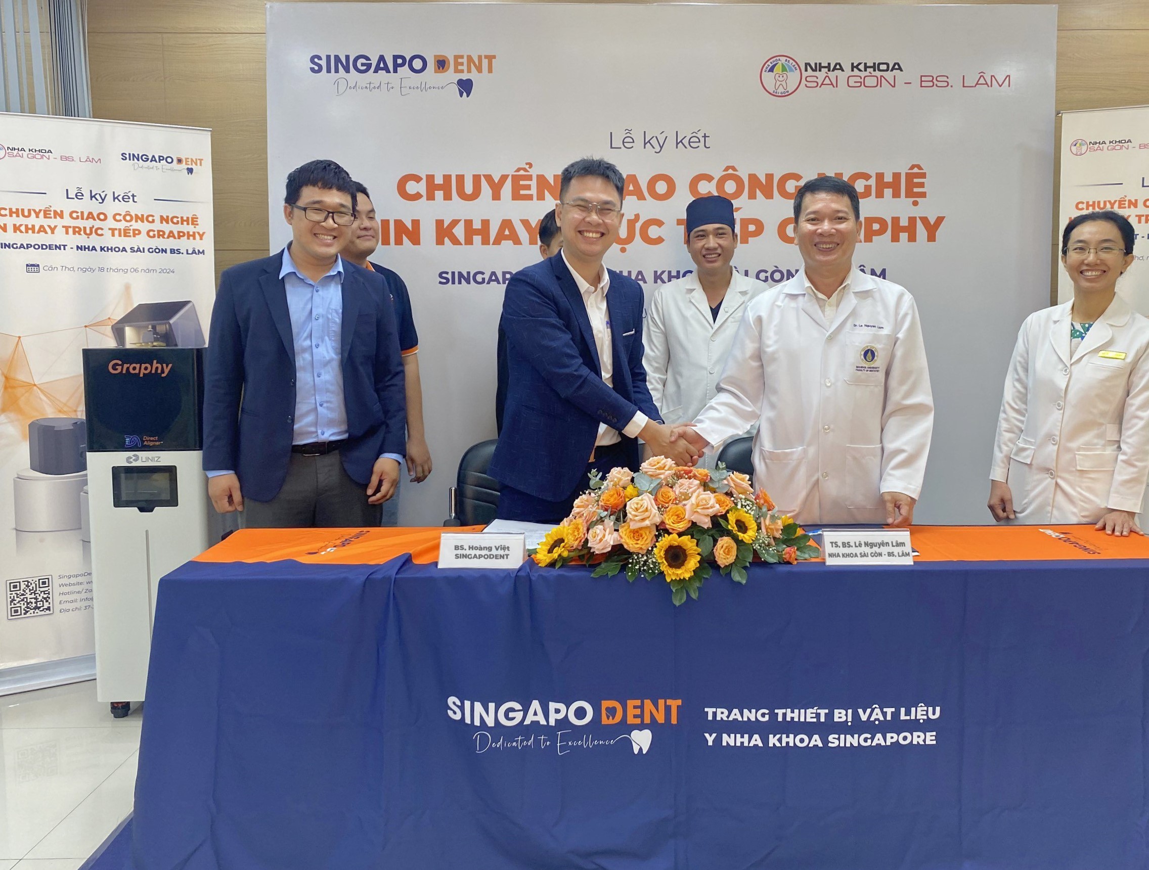 Lễ ký kết chuyển giao công nghệ in 3D trực tiếp giữa SingapoDent và Nha Khoa Sài Gòn - Bác Sĩ Lâm