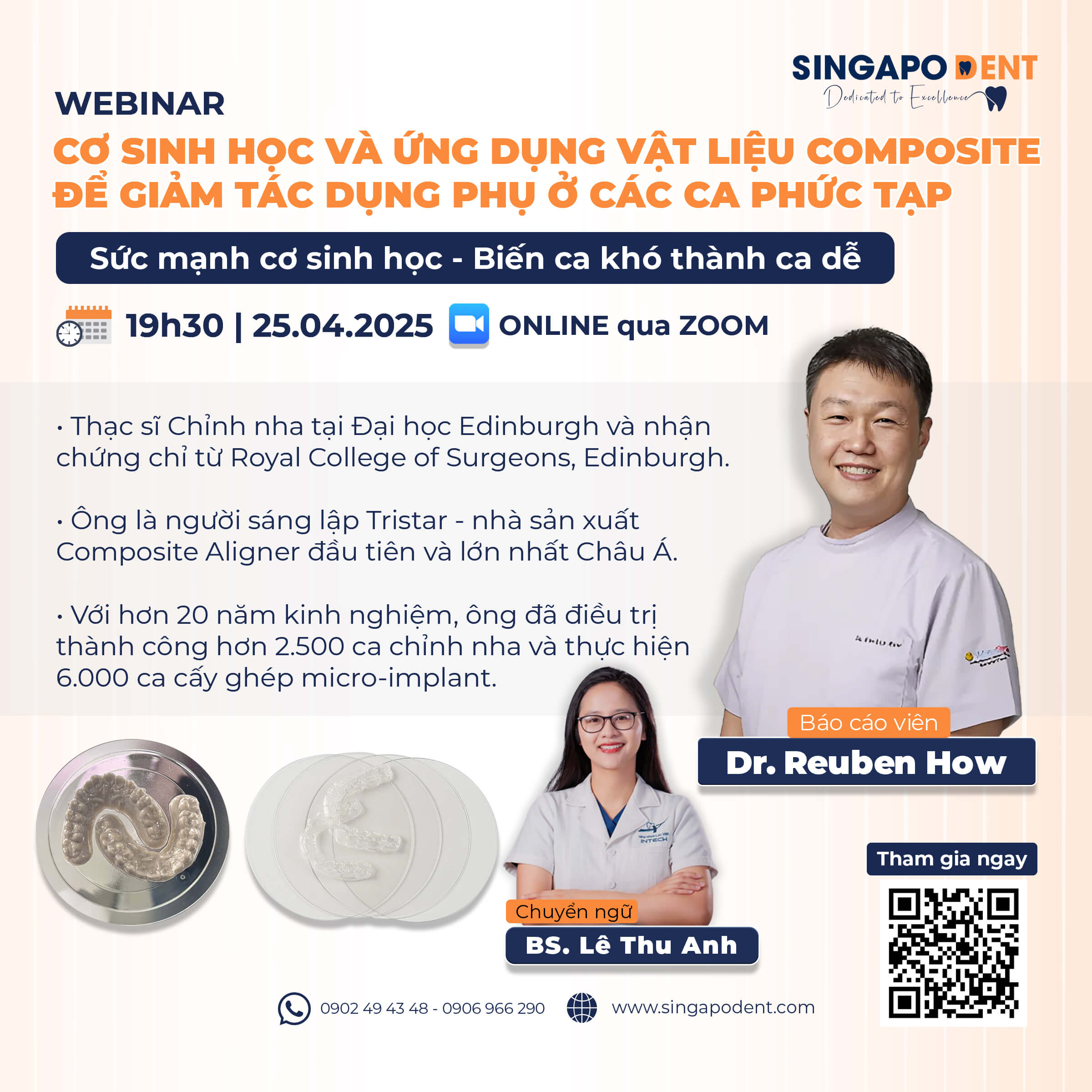 [WEBINAR] CƠ SINH HỌC VÀ ỨNG DỤNG VẬT LIỆU COMPOSITE ĐỂ GIẢM TÁC DỤNG PHỤ Ở NHỮNG CA PHỨC TẠP