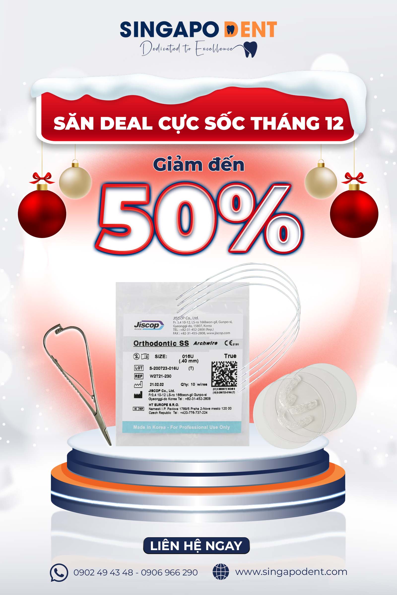 DUY NHẤT THÁNG 12 - SĂN DEAL CỰC SỐC ĐẾN 50% VẬT LIỆU CHỈNH NHA TẠI SINGAPODENT
