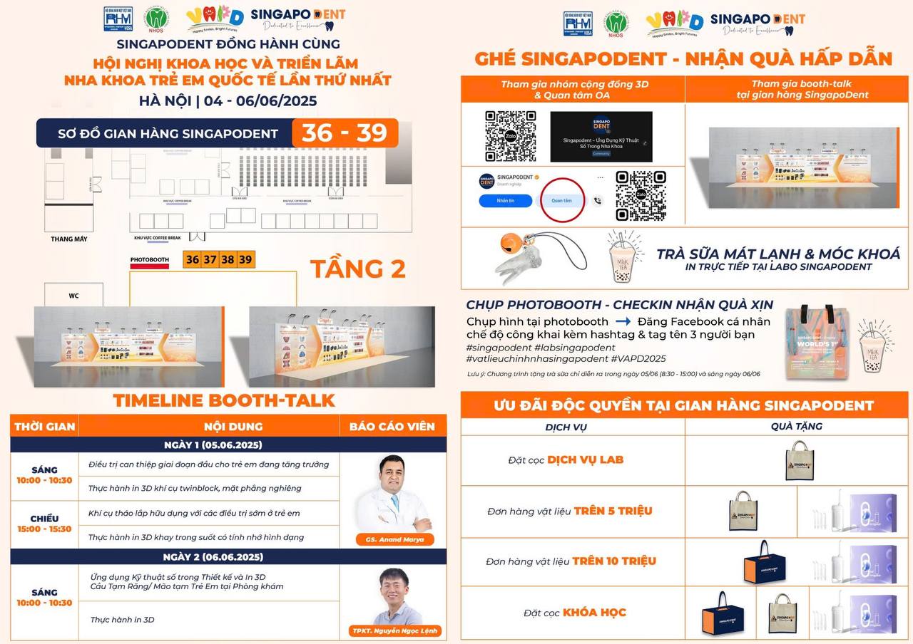 SINGAPODENT ĐỒNG HÀNH CÙNG CHI HỘI NHA KHOA TRẺ EM VIỆT NAM (VAPD)