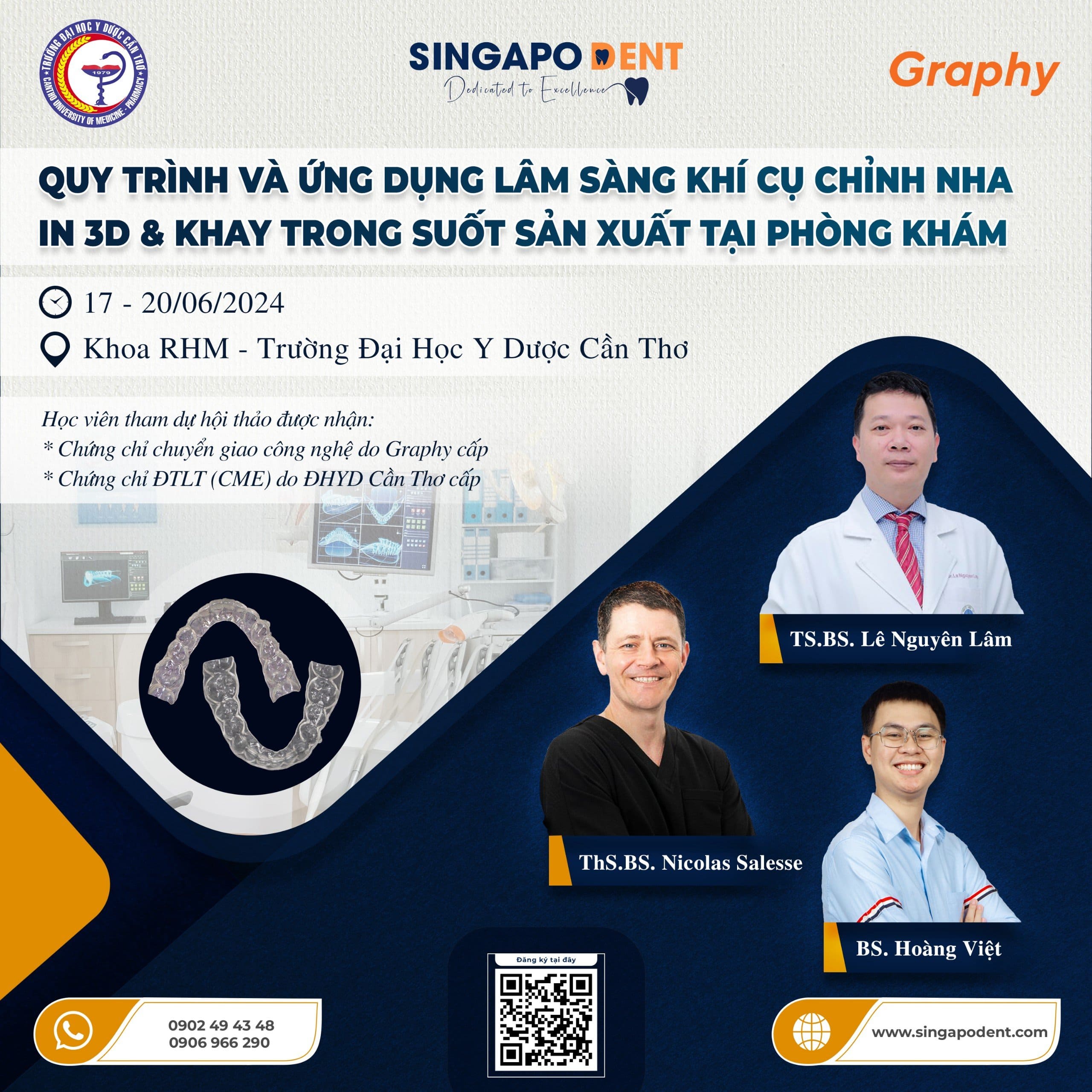 [ WORKSHOP - CẦN THƠ ] QUY TRÌNH & ỨNG DỤNG LÂM SÀNG KHÍ CỤ CHỈNH NHA IN 3D & KHAY TRONG SUỐT SẢN XUẤT TẠI PHÒNG KHÁM