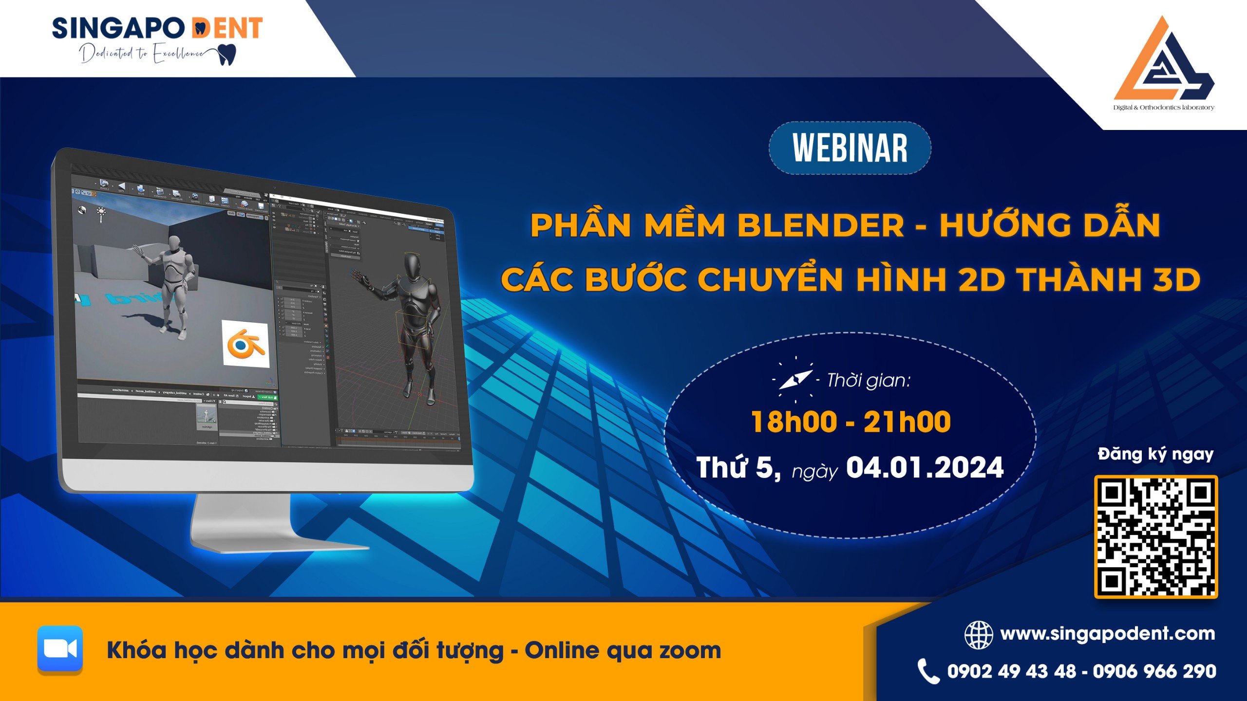 [WEBINAR]  PHẦN MỀM BLENDER -  HƯỚNG DẪN CÁC BƯỚC CHUYỂN HÌNH 2D THÀNH 3D