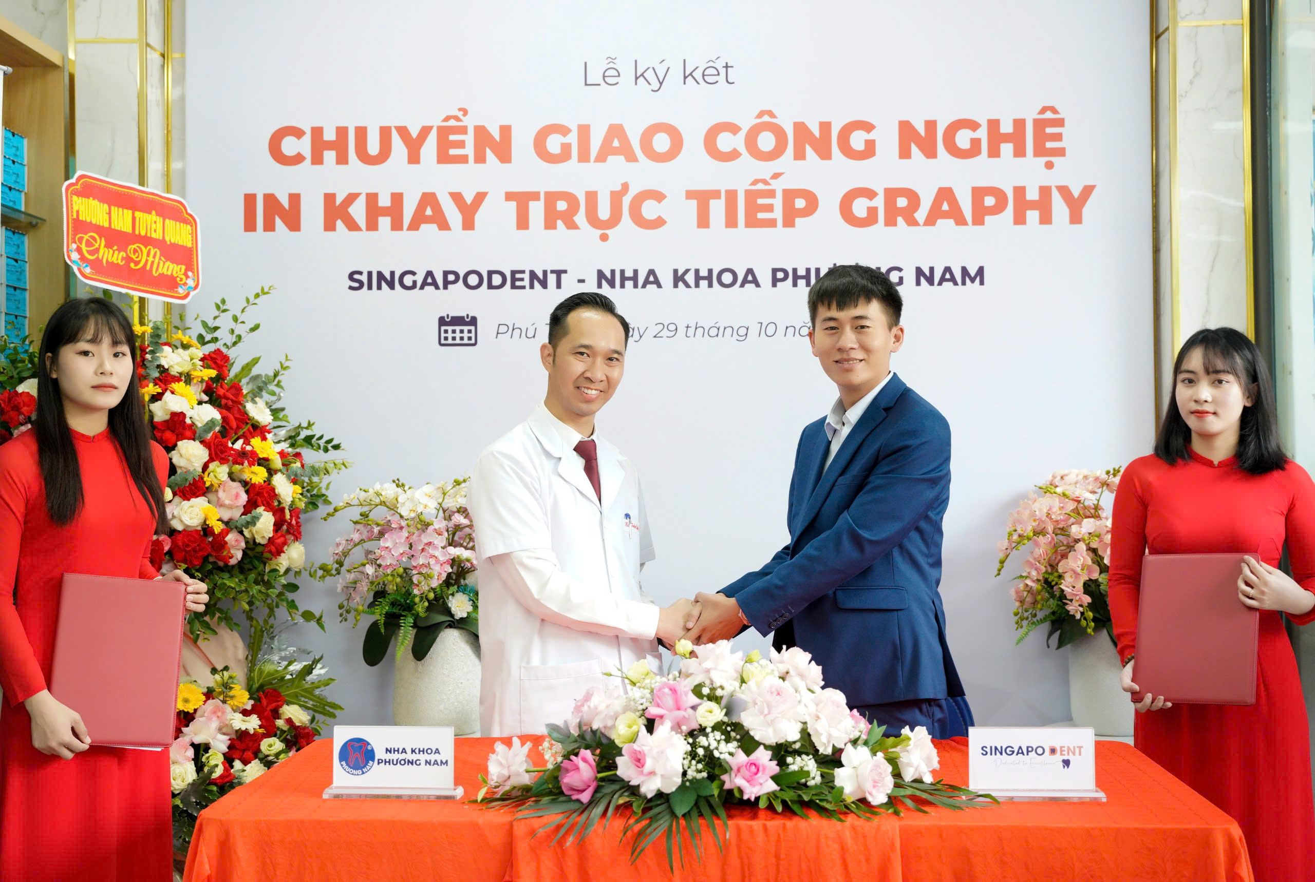 NHA KHOA PHƯƠNG NAM KÝ KẾT CHUYỂN GIAO CÔNG NGHỆ GRAPHY ĐẦU TIÊN VỀ IN KHAY TRONG SUỐT TRỰC TIẾP TẠI PHÚ THỌ