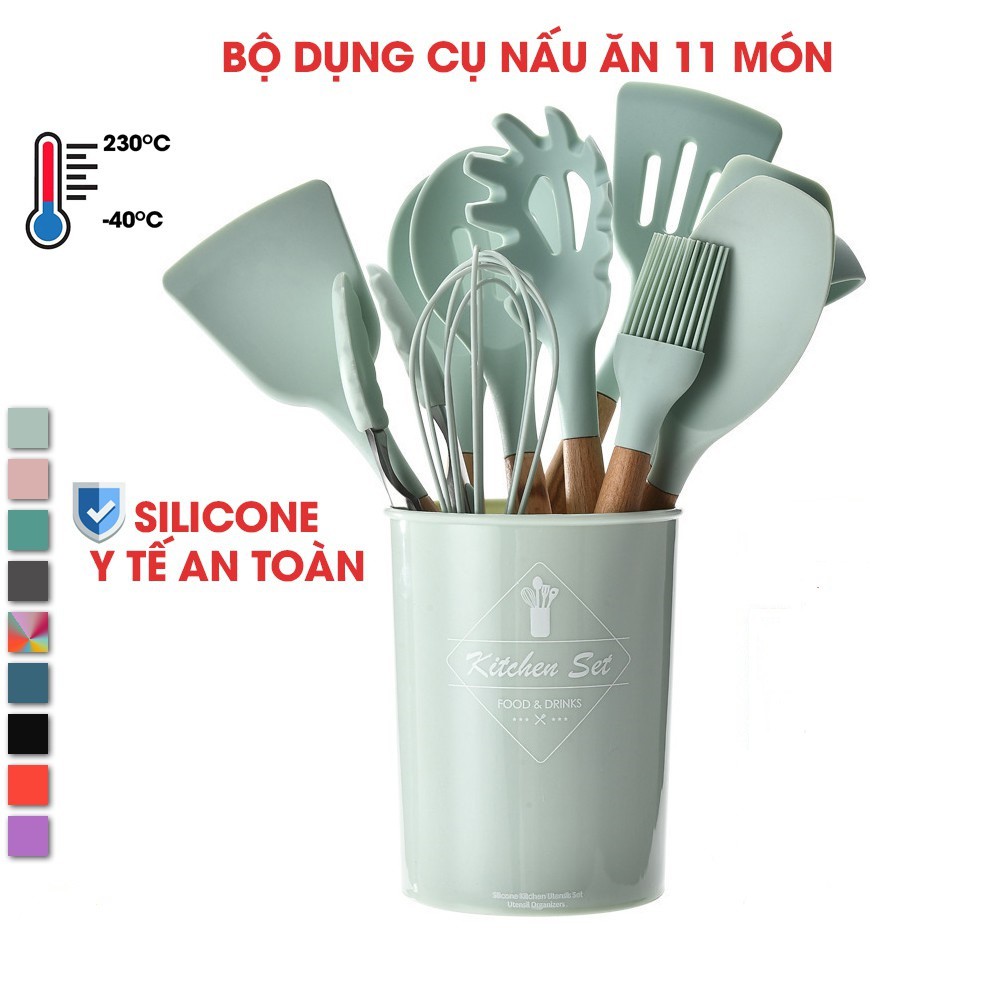 Bộ dụng cụ nhà bếp Silicon chắc chắn sẽ là món quà thú vị cho bất kỳ ai đam mê nấu ăn. Được thiết kế theo công nghệ mới nhất, sản phẩm mang đến sự tiện nghi, an toàn và đẹp mắt. Cùng xem hình ảnh để khám phá các tính năng tuyệt vời của bộ sản phẩm này.