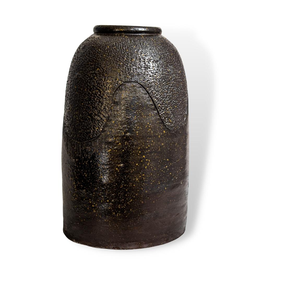 Bình Chuông Sành Họa Tiết Lượn Sóng