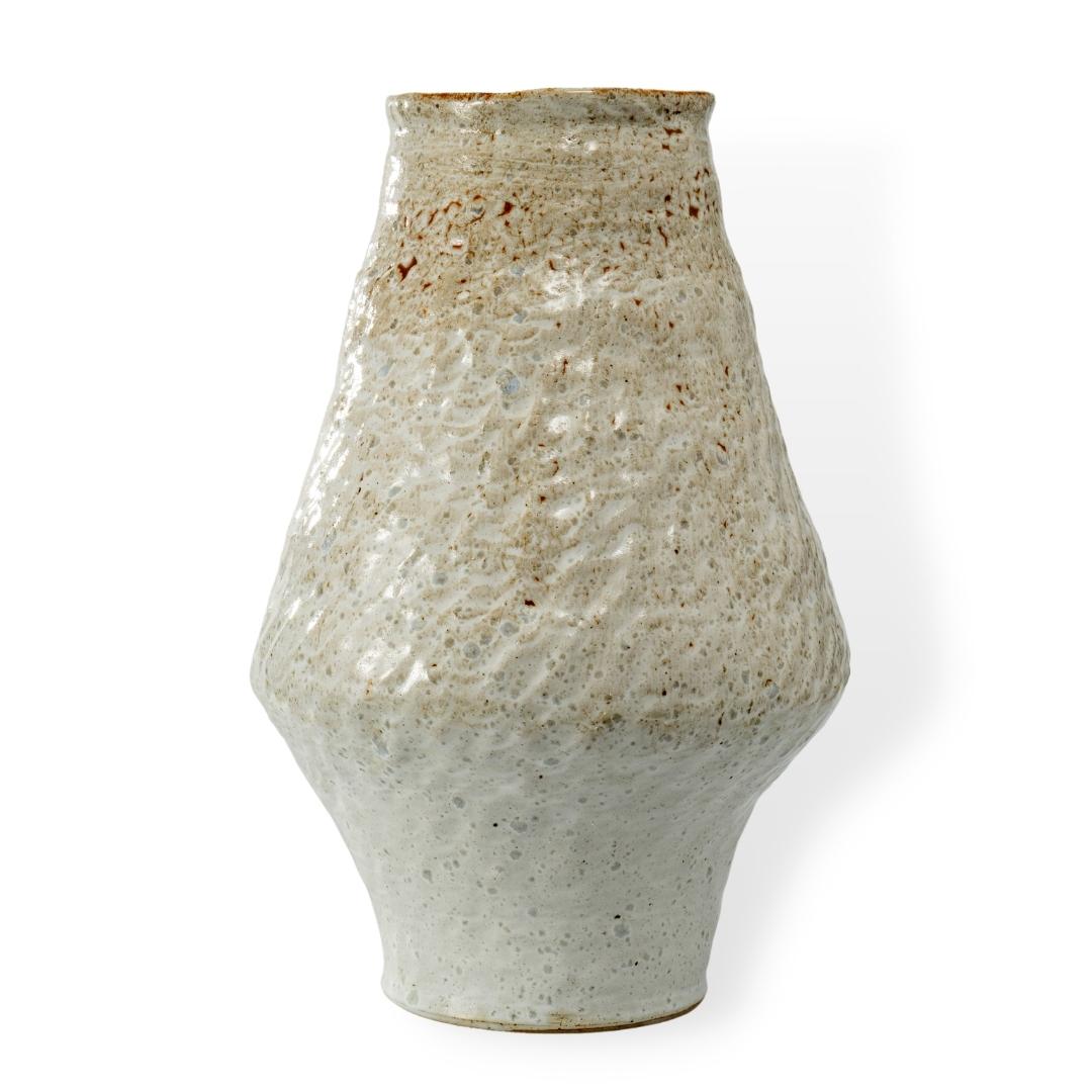 Bình Hoa Gốm Be Chạch - Men Ngọc Trai </br> (C:39cm; M:12cm)