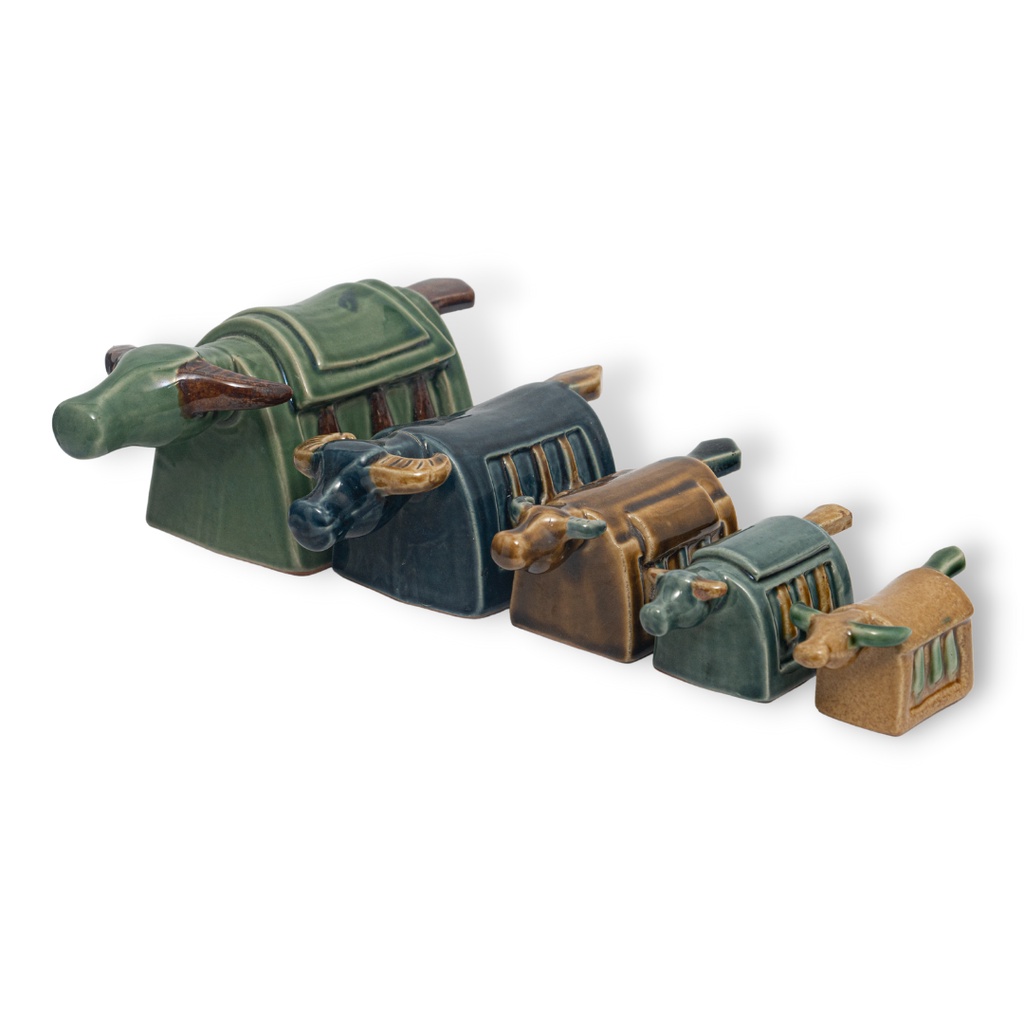 Tượng Trâu Mõ Gốm Sứ Trang Trí Bàn Làm Việc | Decor Phòng Khách | Phong Thủy | Thủy Sinh Tiểu Cảnh (Mini Cute)