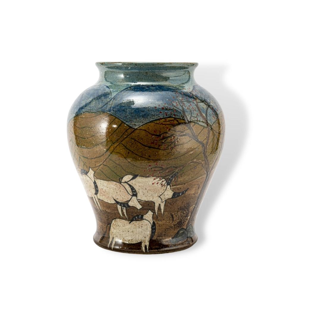 Bình Hoa Dáng Vại Họa Tiết Con Trâu