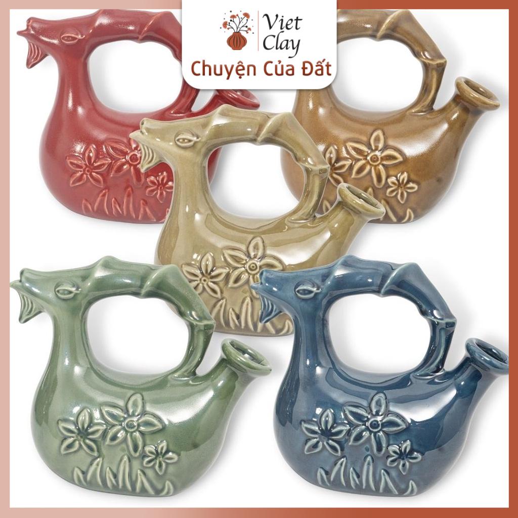 Bình Rót Rượu Vang Hình Tượng Con Dê | Đựng Nước Hoa Quả | Trang Trí Bàn Làm Việc | Decor Phòng Khách (Gốm Sứ 2L)