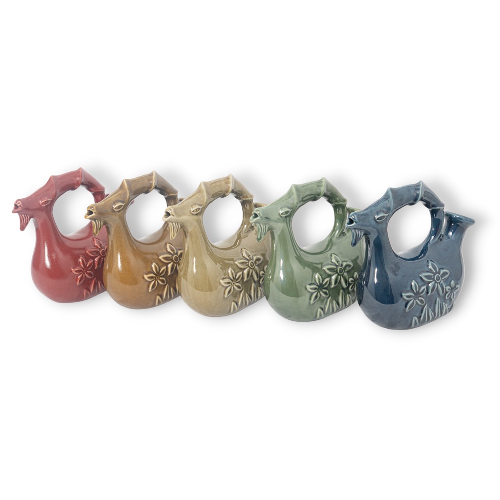 Bình Rót Rượu Vang Hình Tượng Con Dê | Đựng Nước Hoa Quả | Trang Trí Bàn Làm Việc | Decor Phòng Khách (Gốm Sứ 2L)