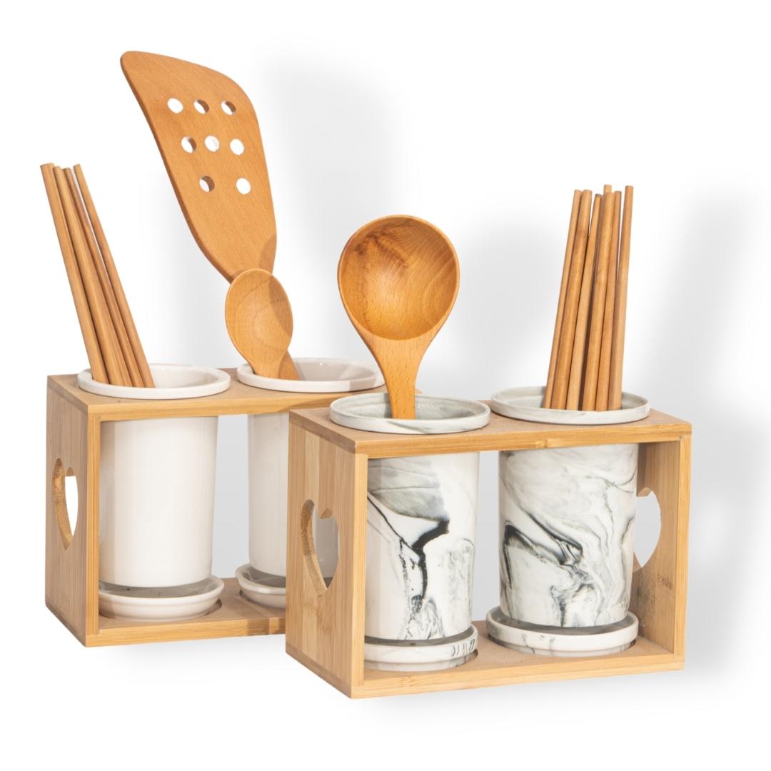 Bộ Ống Đựng Đũa Cẩm Thạch