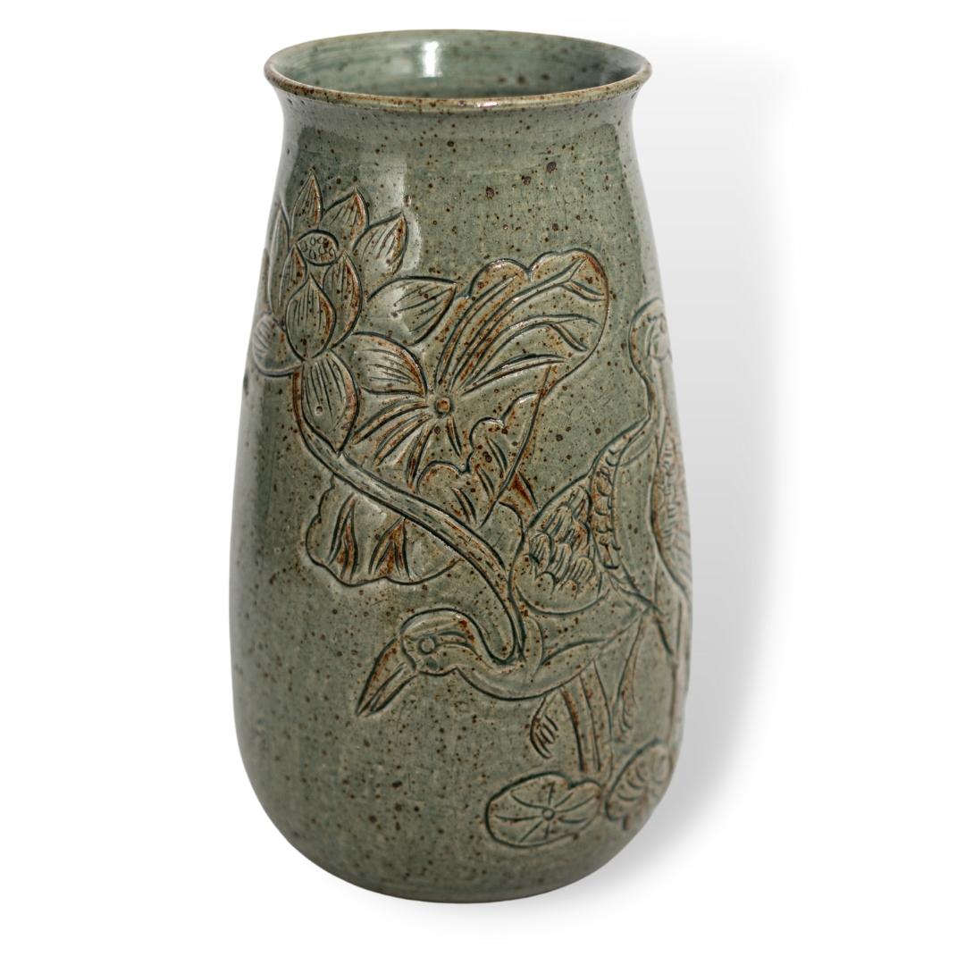 Bình Hoa Khắc Con Cò