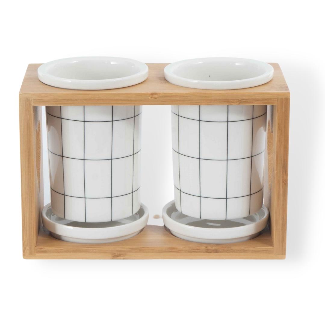 Ống Đựng Đũa Đôi Kẻ Caro