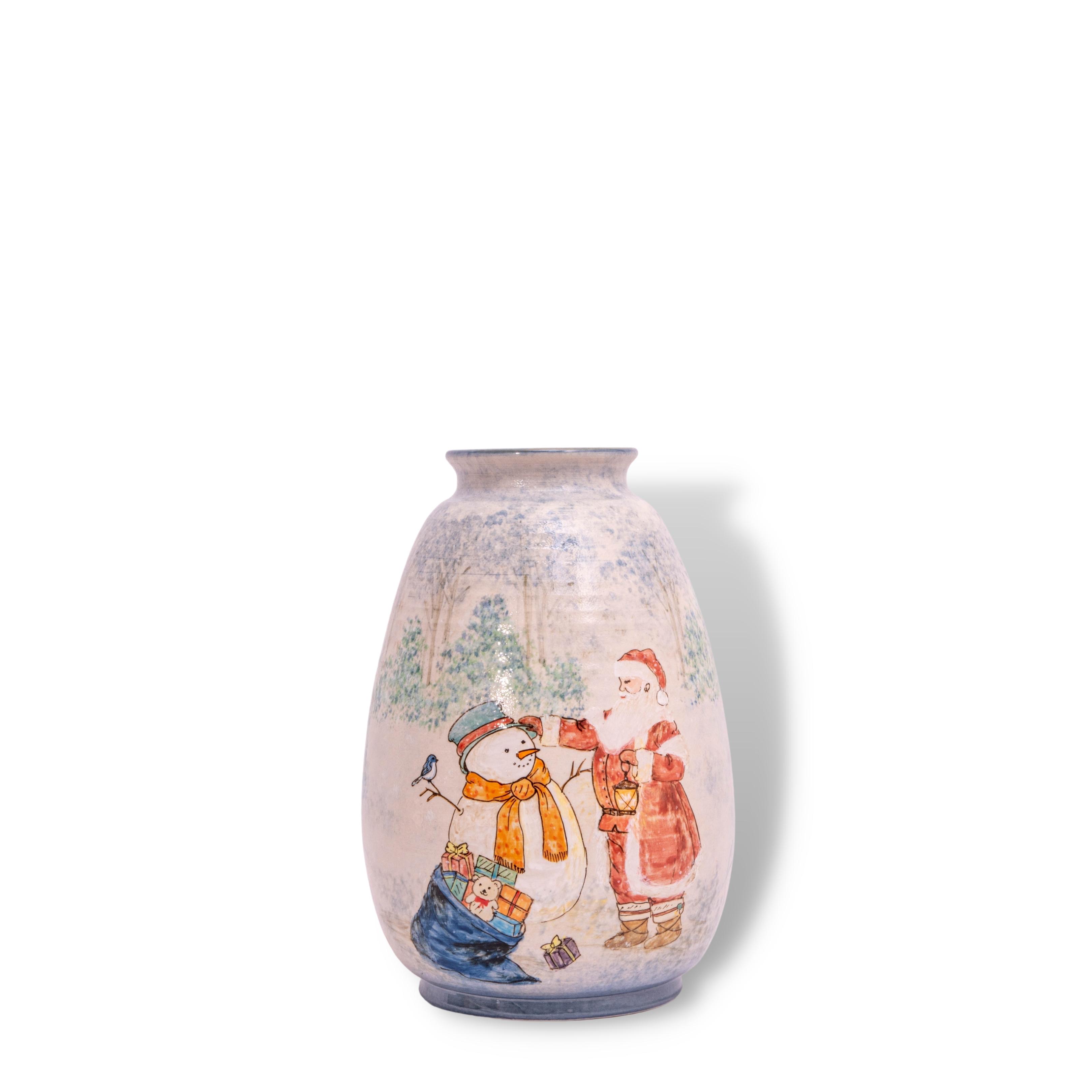 Bình Hoa Santa Claus Và Người Tuyết