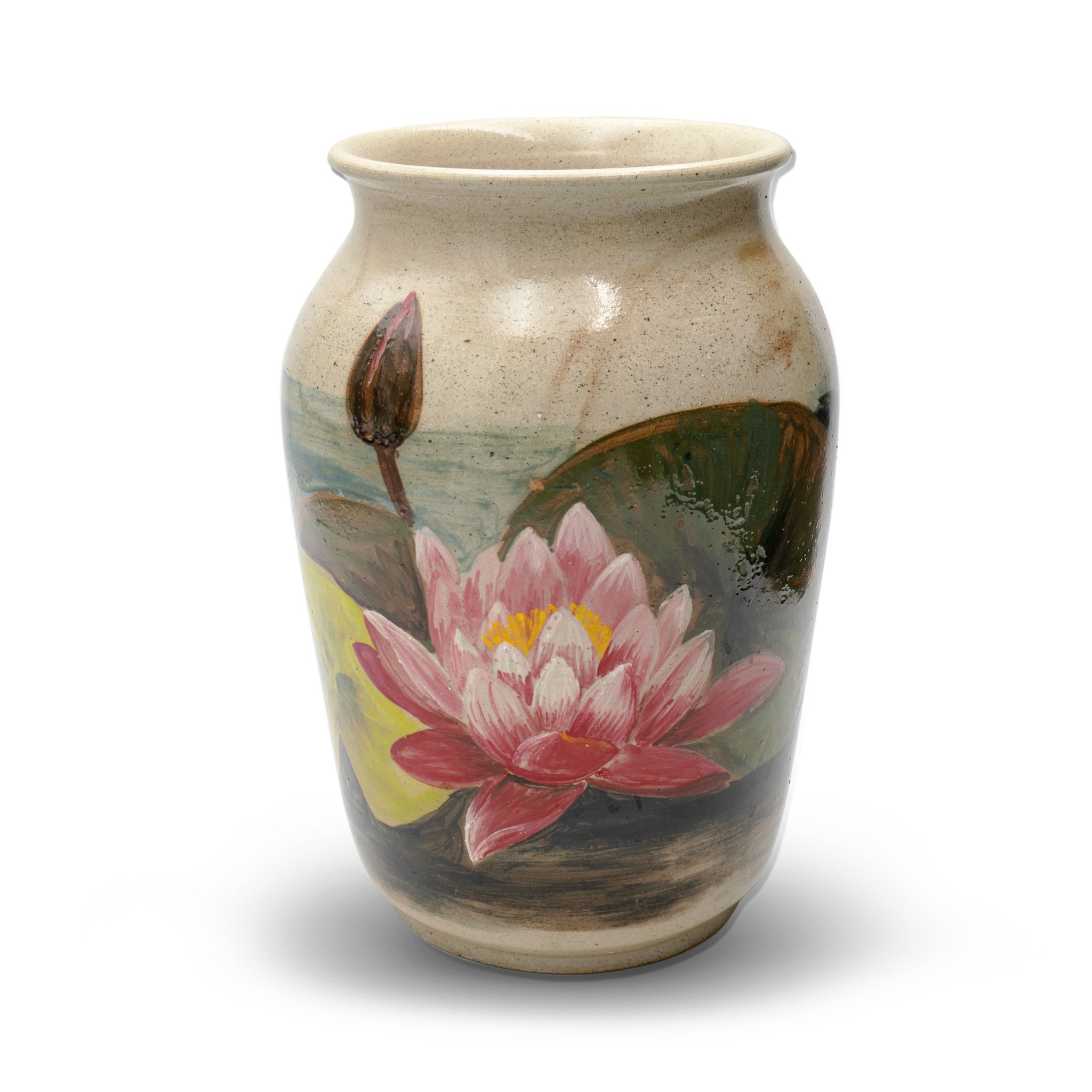 Bình Gốm Hoa Súng Đỏ