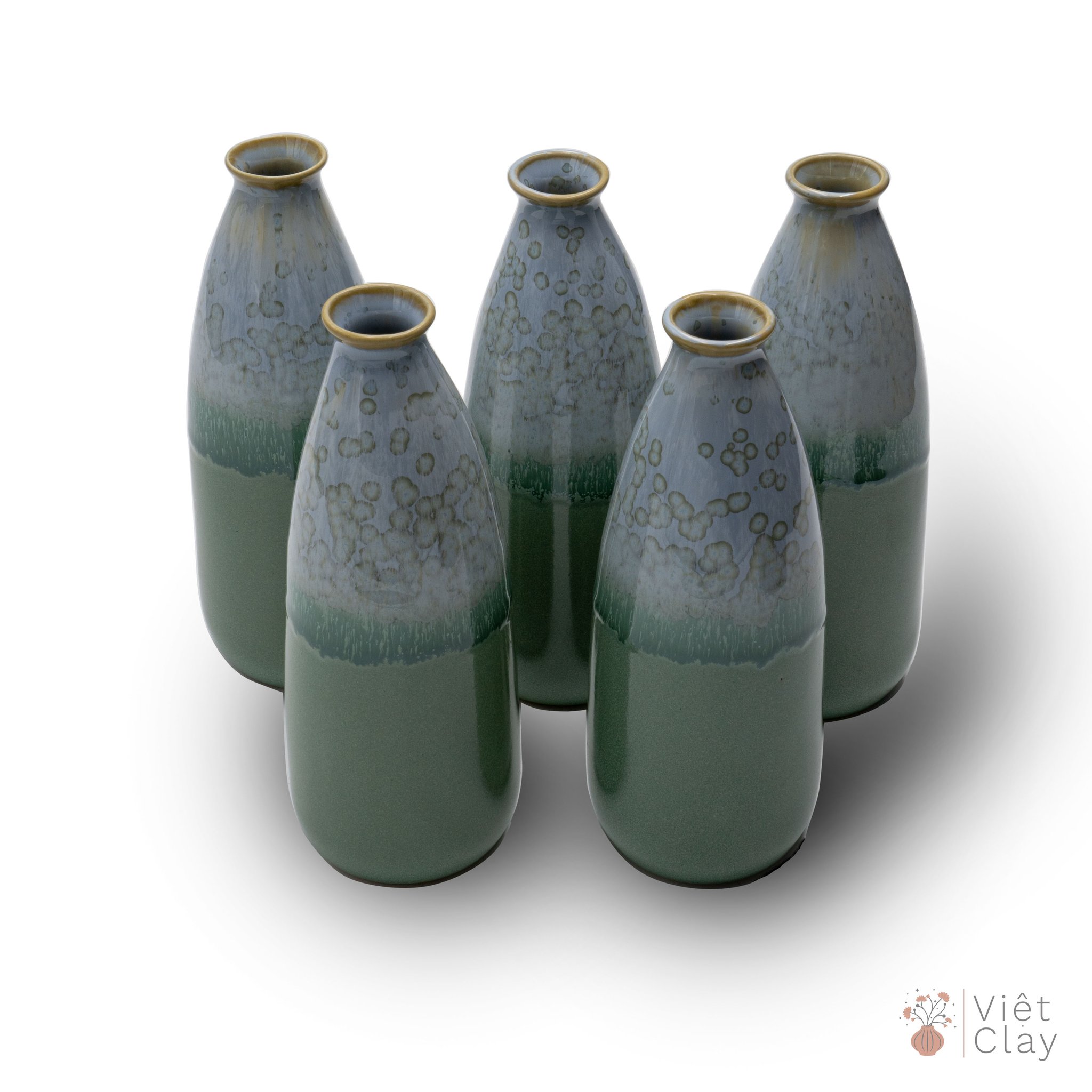 Lọ Hoa Nổ Blue Bầu Sz S