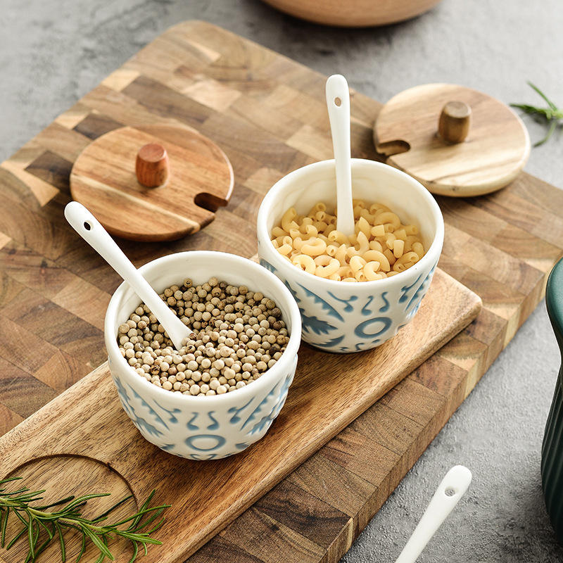 Hũ Đựng Gia Vị Nắp Gỗ Nhật Bản