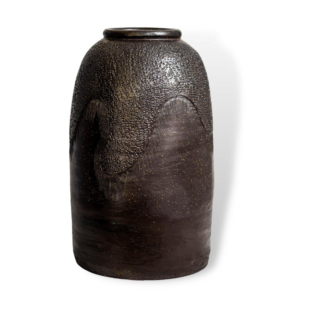 Bình Chuông Sành Họa Tiết Lượn Sóng