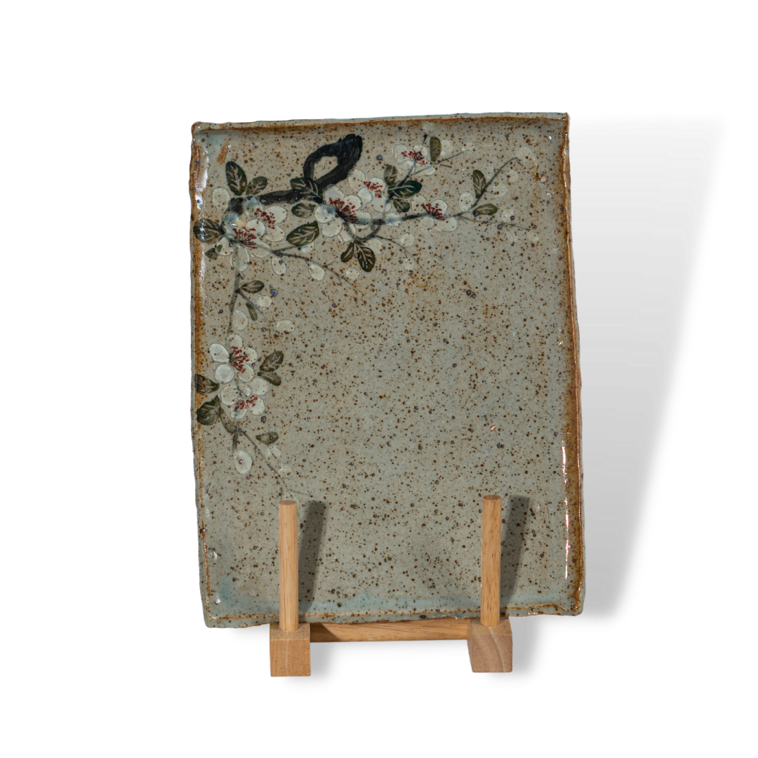 Bộ Ấm Chén Hoa Sứ Trắng Kèm Tống