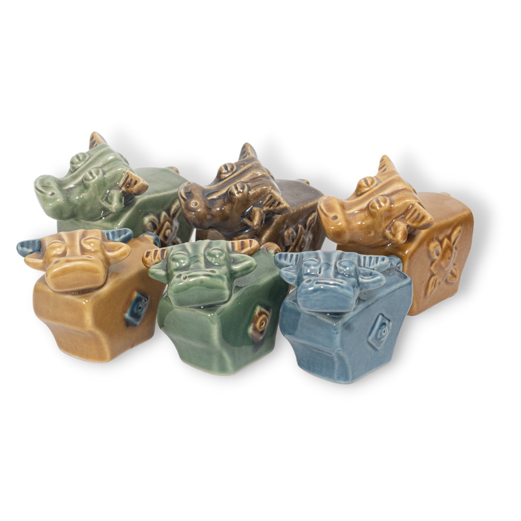 Tượng Trâu Gốm Sứ Trang Trí Bàn Làm Việc | Decor Phòng Khách | Phong Thủy | Thủy Sinh Tiểu Cảnh (Mini Cute)