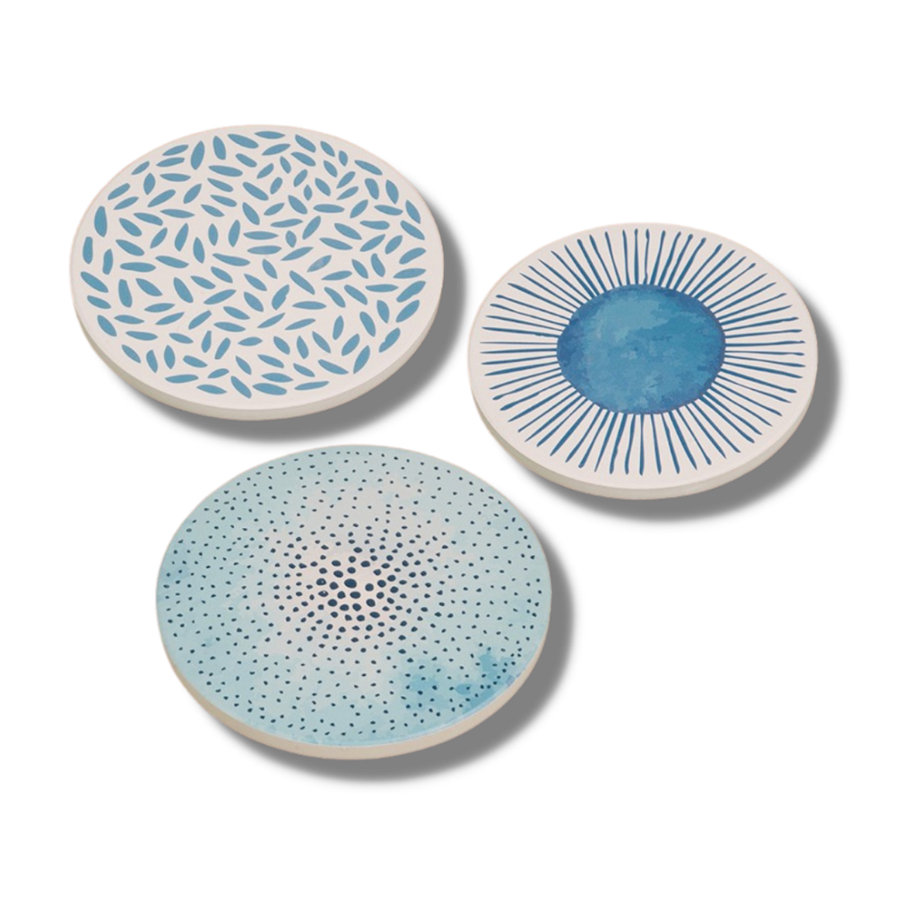 Đế Lót Ly - Hoạ Tiết Xanh Trắng 1