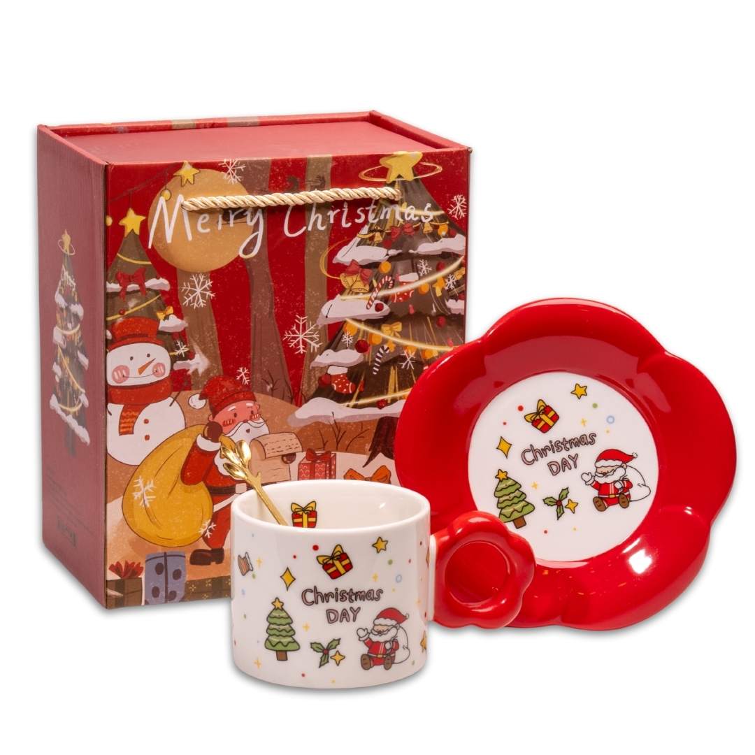 Tách Sứ Giáng Sinh Kèm Đĩa - Ông Già Noel