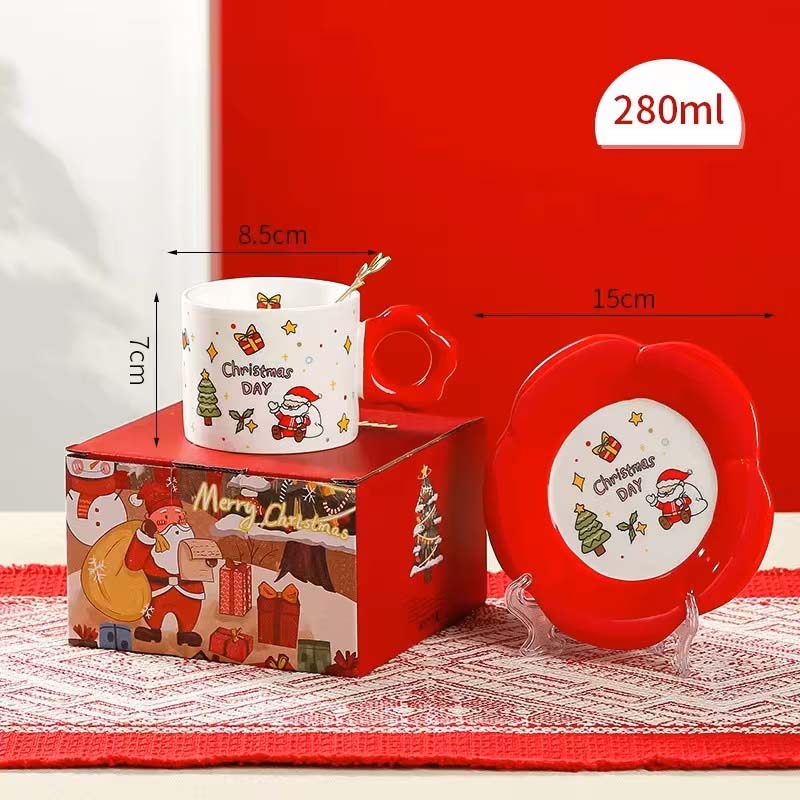Tách Sứ Giáng Sinh Kèm Đĩa - Ông Già Noel
