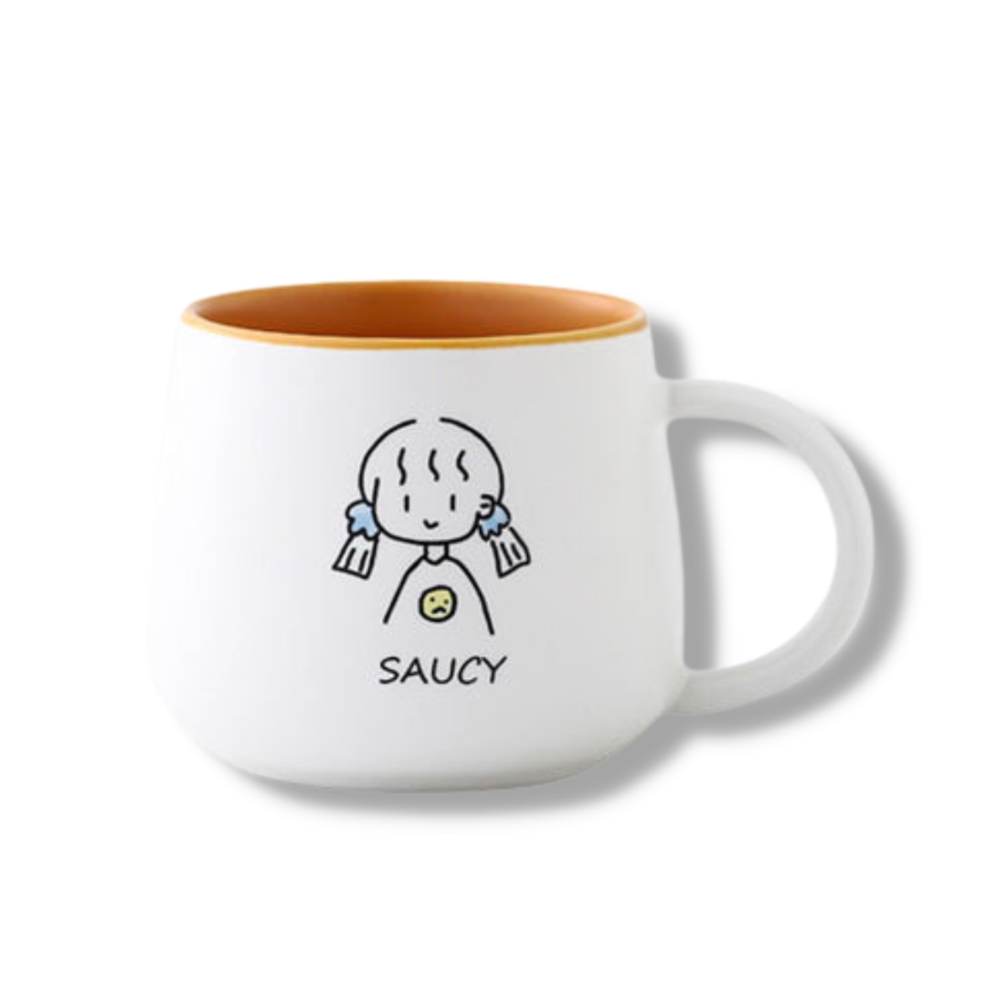 Cốc Sứ Hoạ Tiết Hoạ Hình Nam & Nữ (350ml)