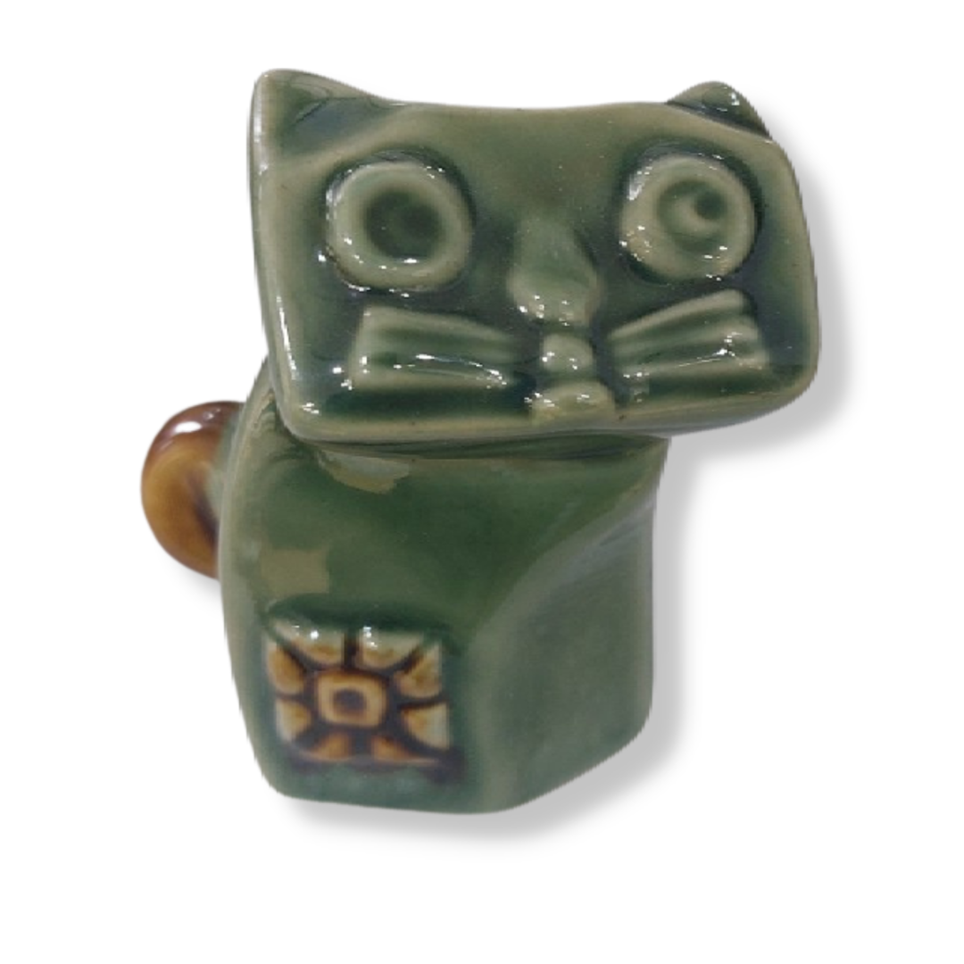 Tượng Mèo Gốm Sứ Trang Trí Bàn Làm Việc | Decor Phòng Khách | Phong Thủy | Thủy Sinh Tiểu Cảnh (Mini Cute)