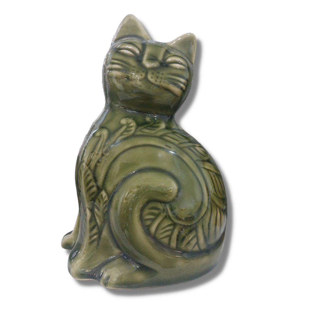 Tượng Mèo Gốm Sứ Trang Trí Bàn Làm Việc | Decor Phòng Khách | Phong Thủy | Thủy Sinh Tiểu Cảnh (Mini Cute)