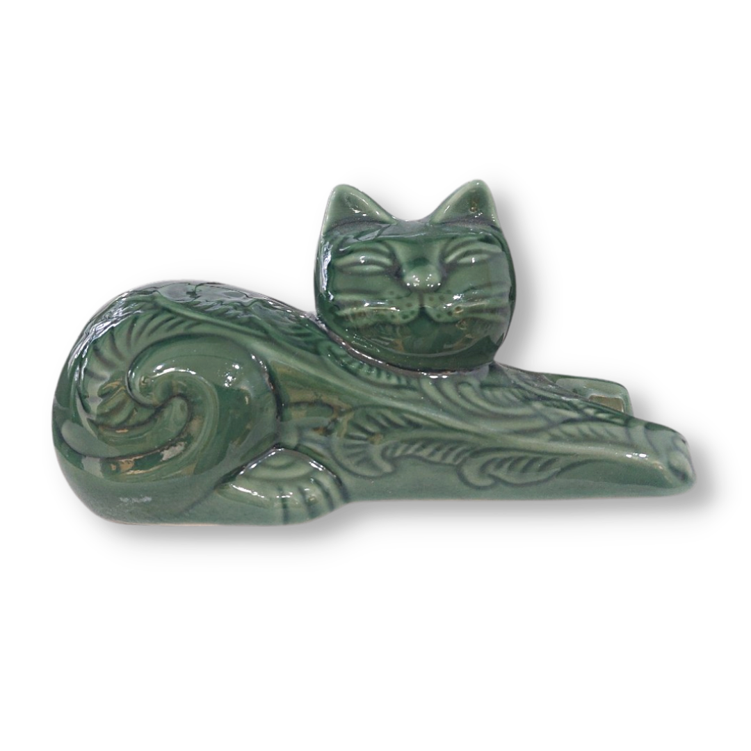 Tượng Mèo Gốm Sứ Trang Trí Bàn Làm Việc | Decor Phòng Khách | Phong Thủy | Thủy Sinh Tiểu Cảnh (Mini Cute)