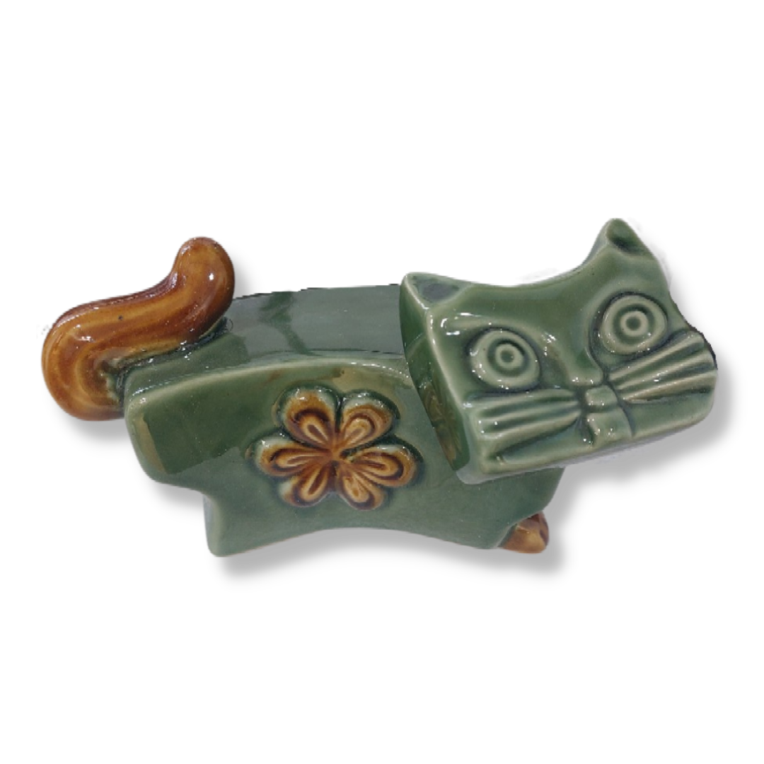 Tượng Mèo Gốm Sứ Trang Trí Bàn Làm Việc | Decor Phòng Khách | Phong Thủy | Thủy Sinh Tiểu Cảnh (Mini Cute)