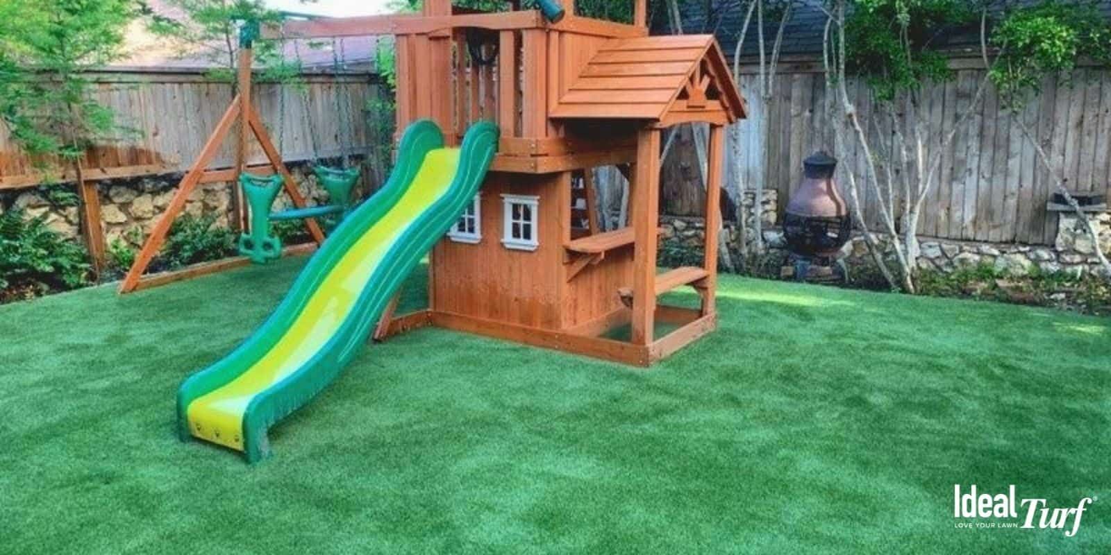 cỏ nhân tạo làm khu vui chơi cho trẻ em