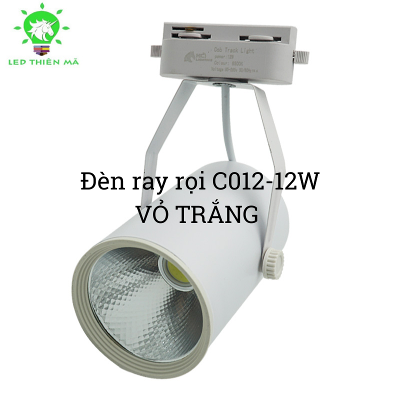 Đèn rọi ray COB vỏ trắng - C012- 12W Led Thiên Mã