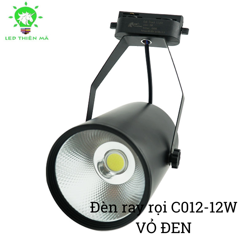 Đèn rọi ray COB vỏ đen - C012 - 12W Led Thiên Mã