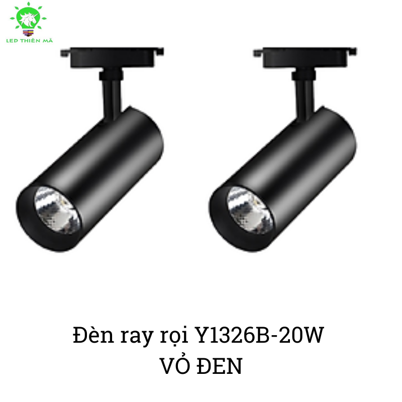 Đèn rọi ray COB vỏ đen - Y1326B 20W Led Thiên Mã