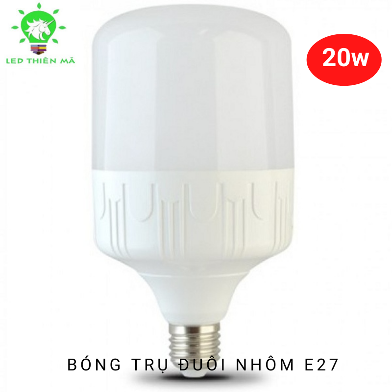 Bóng đèn trụ đuôi E27 ánh sáng trắng/vàng -Led Thiên Mã