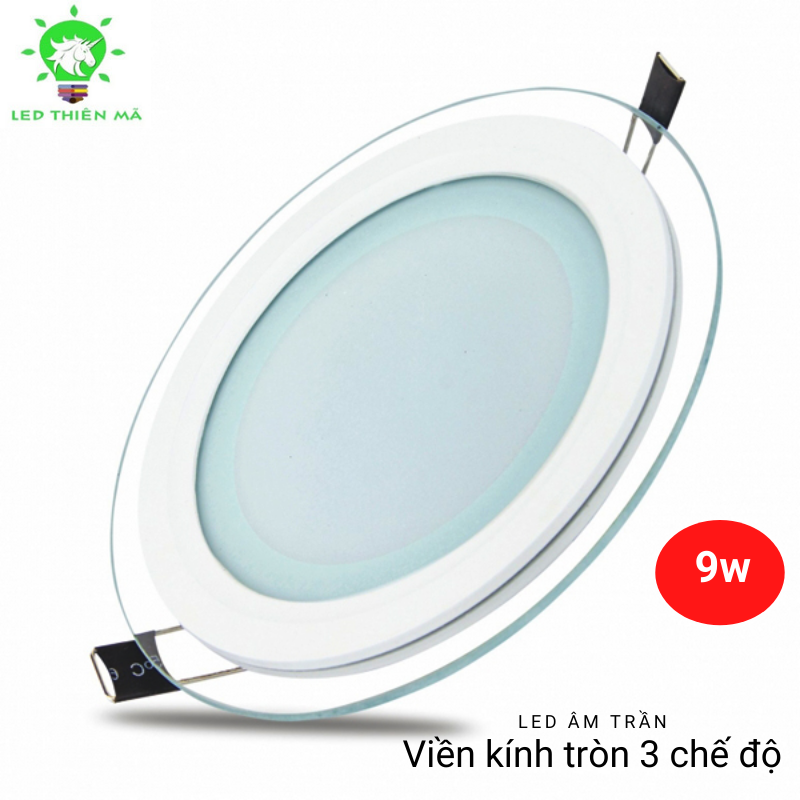 Đèn led âm trần viền kính 3 chế độ( trắng-vàng đậm- vàng nhạt ) Led Thiên Mã