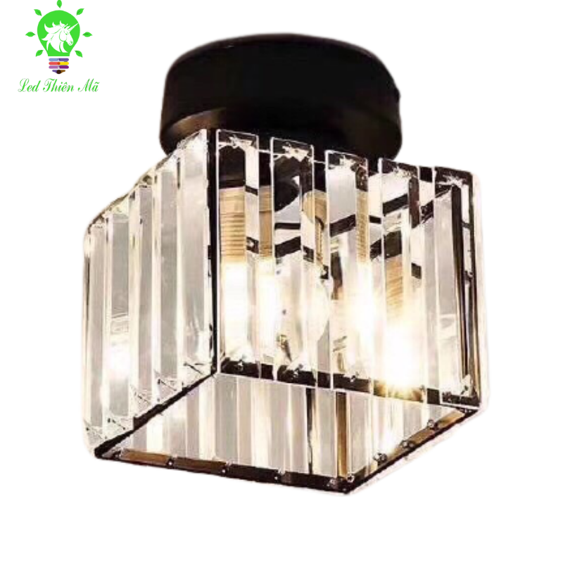 Lồng đèn thủy tinh vuông chui E27-  Led Thiên Mã