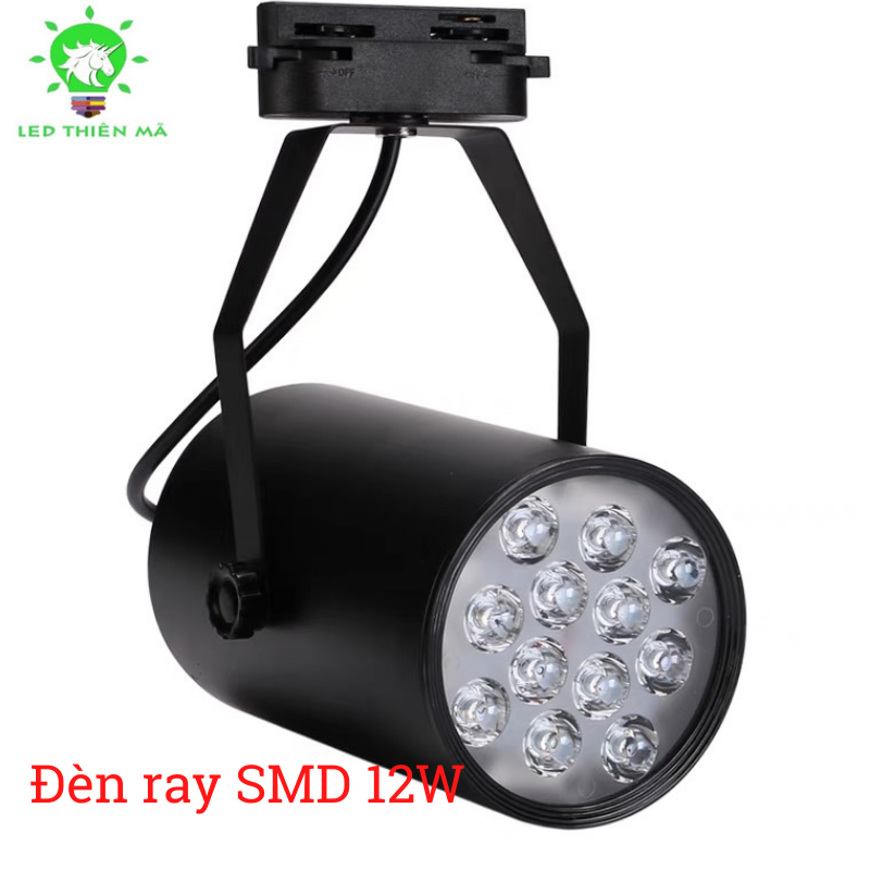 Đèn rọi ray SMD vỏ trắng/đen  12W Led Thiên Mã