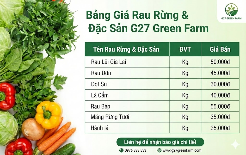 Bảng báo giá sản phẩm