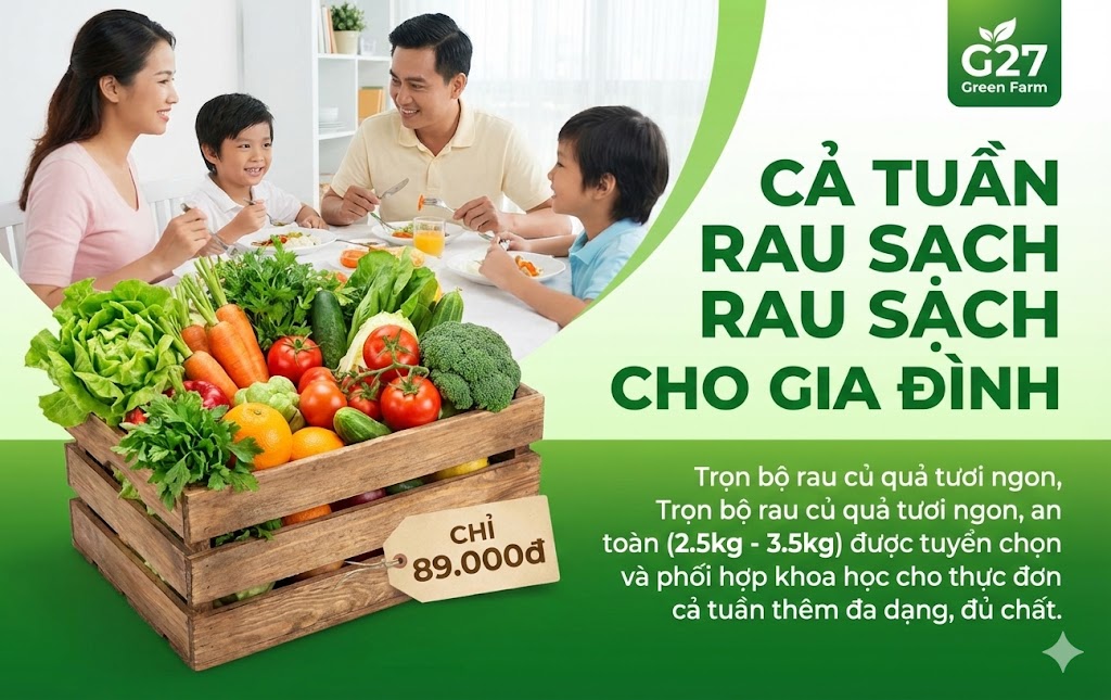 Combo rau sạch cho gia đình chỉ với 89.000đ