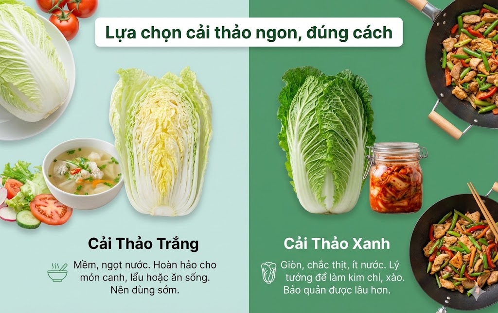 Lựa chọn cải thảo ngon, và bảo quản đúng cách